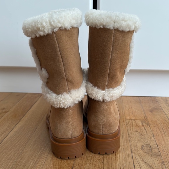 Women's Tan Shearling Boots - Picture 4 of 6